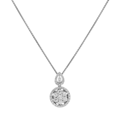 Exclusive 14K White Gold 0.65 Carat Diamond Pendant Necklace — Front View