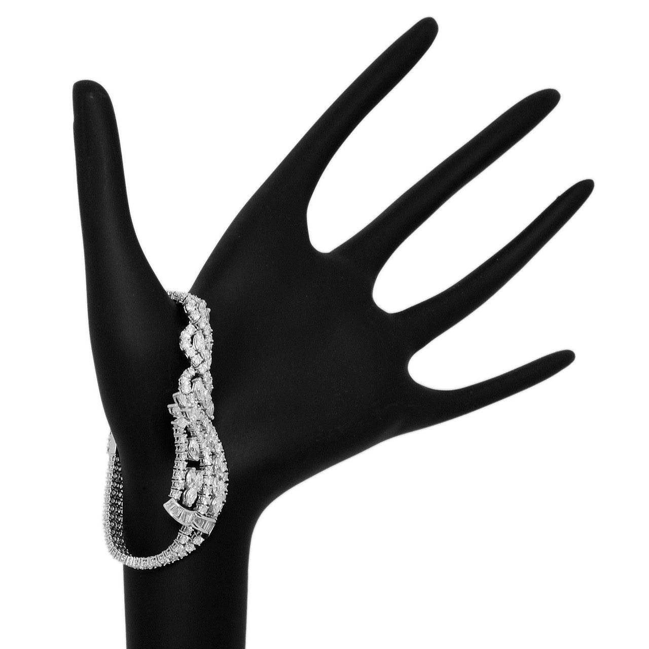 Exclusive 18K White Gold 9.08 Carat Diamond Bracelet — Back View