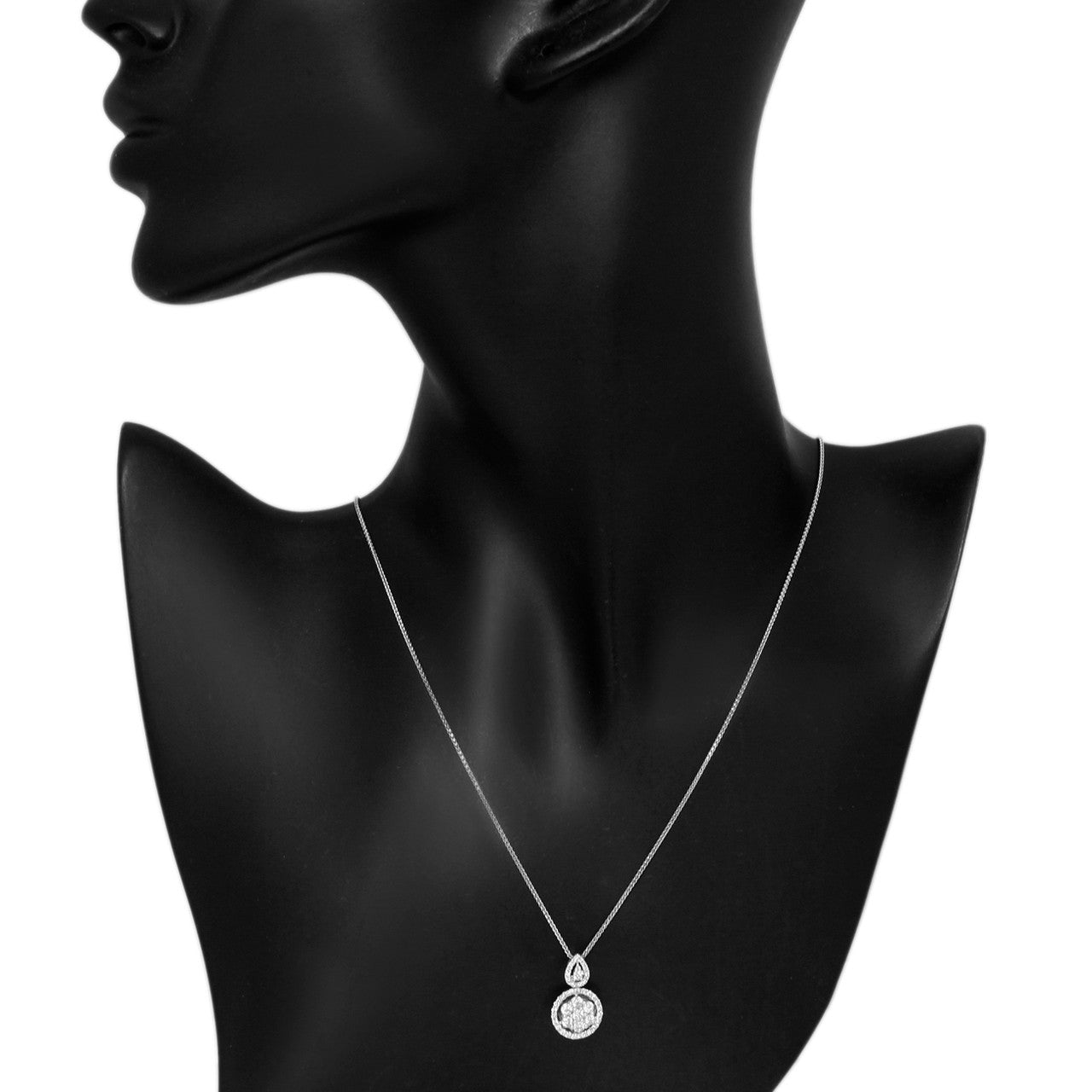 Exclusive 14K White Gold 0.65 Carat Diamond Pendant Necklace — Back View