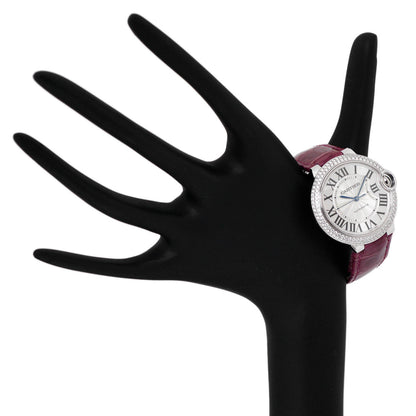 Exclusive Cartier 18K White Gold Diamond Ballon Bleu 36mm Automatic Watch WE900651 — Alternate View 7