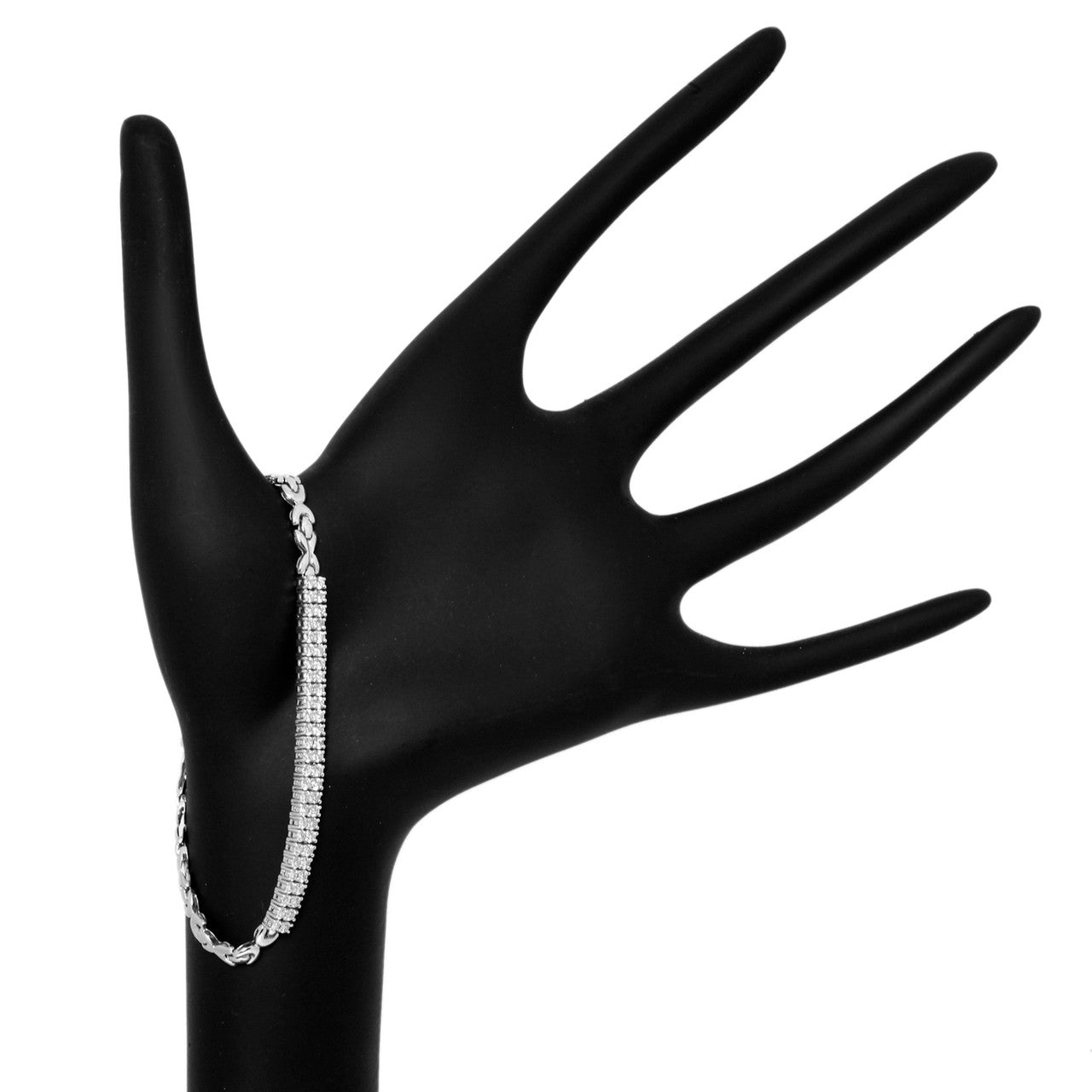 Exclusive 18K White Gold 1.58 Carat Diamond Bracelet — Back View