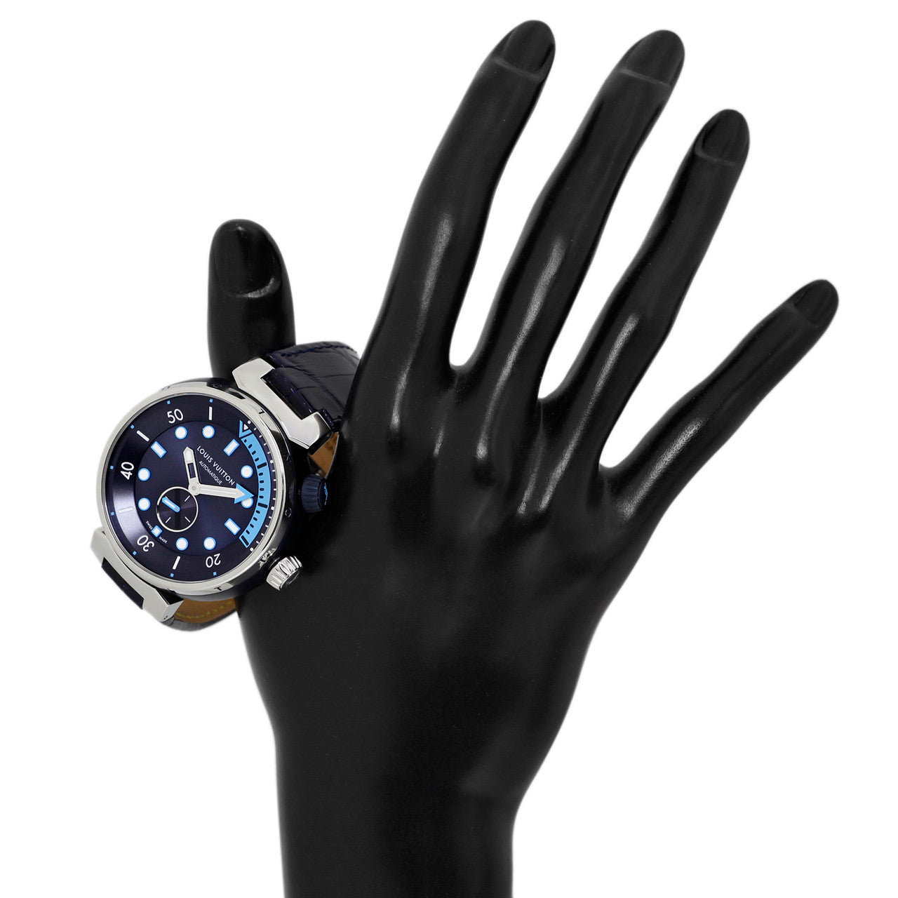 Exclusive Louis Vuitton Stainless Steel Tambour Street Diver — Top View