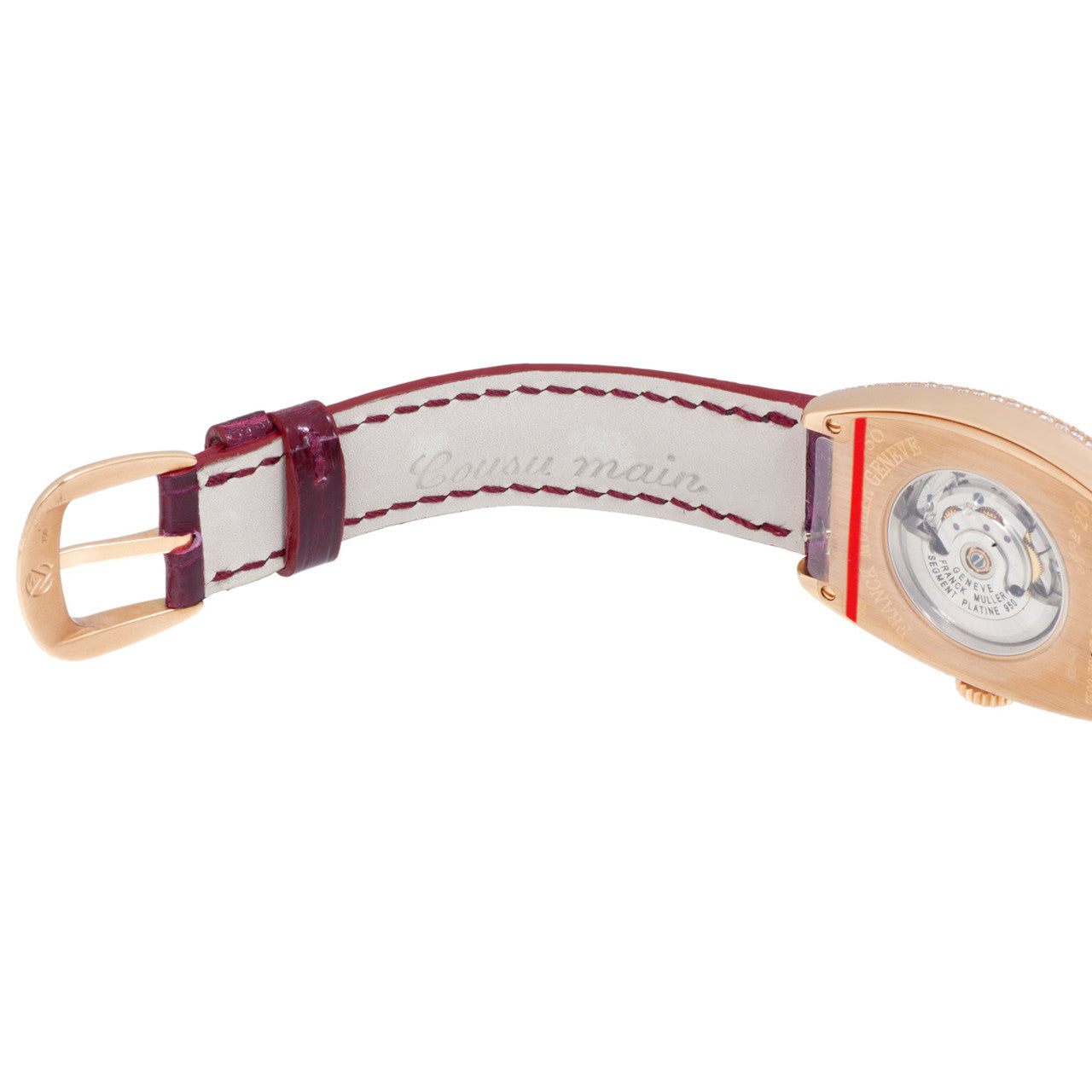 Exclusive Franck Muller 18K Rose Gold & Diamond  Cintree Curvex 7500 SC AT DT FO COL DRM D — Side View