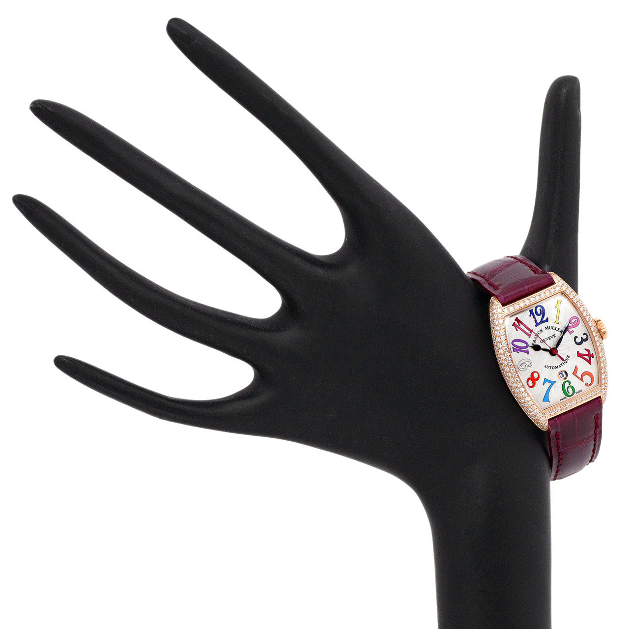 Exclusive Franck Muller 18K Rose Gold & Diamond  Cintree Curvex 7500 SC AT DT FO COL DRM D — Top View
