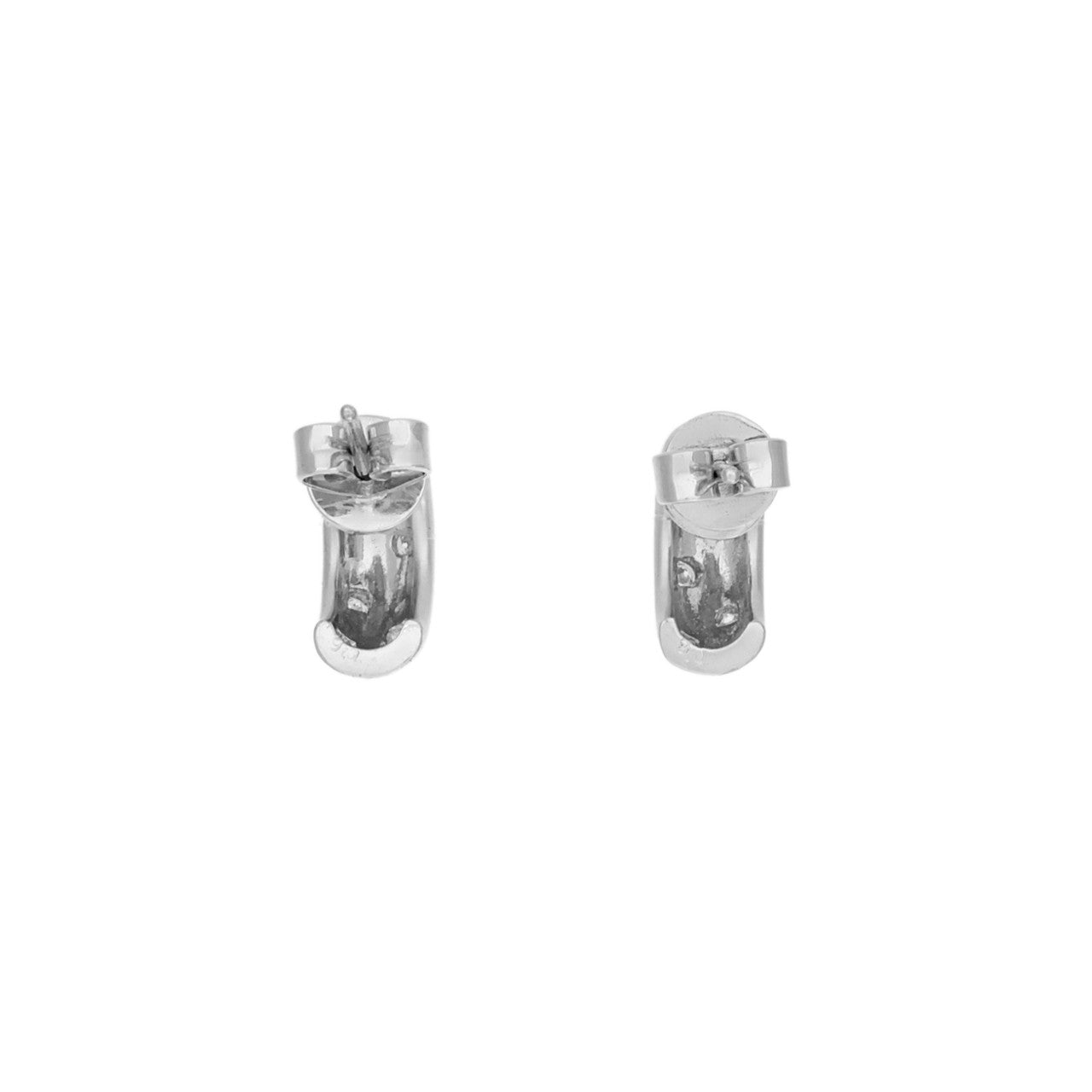 Exclusive 18K White Gold 0.16 Carat Diamond Hoop Earrings — Side View