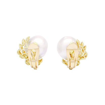 Exclusive 18K Yellow Gold South Sea Pearl 0.28 Carat Diamond Earrings — Side View