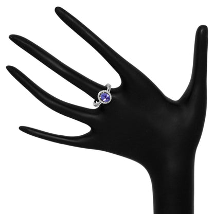 Exclusive 14K White Gold 1.44 Carat Tanzanite Diamond Ring — 6 — Top View