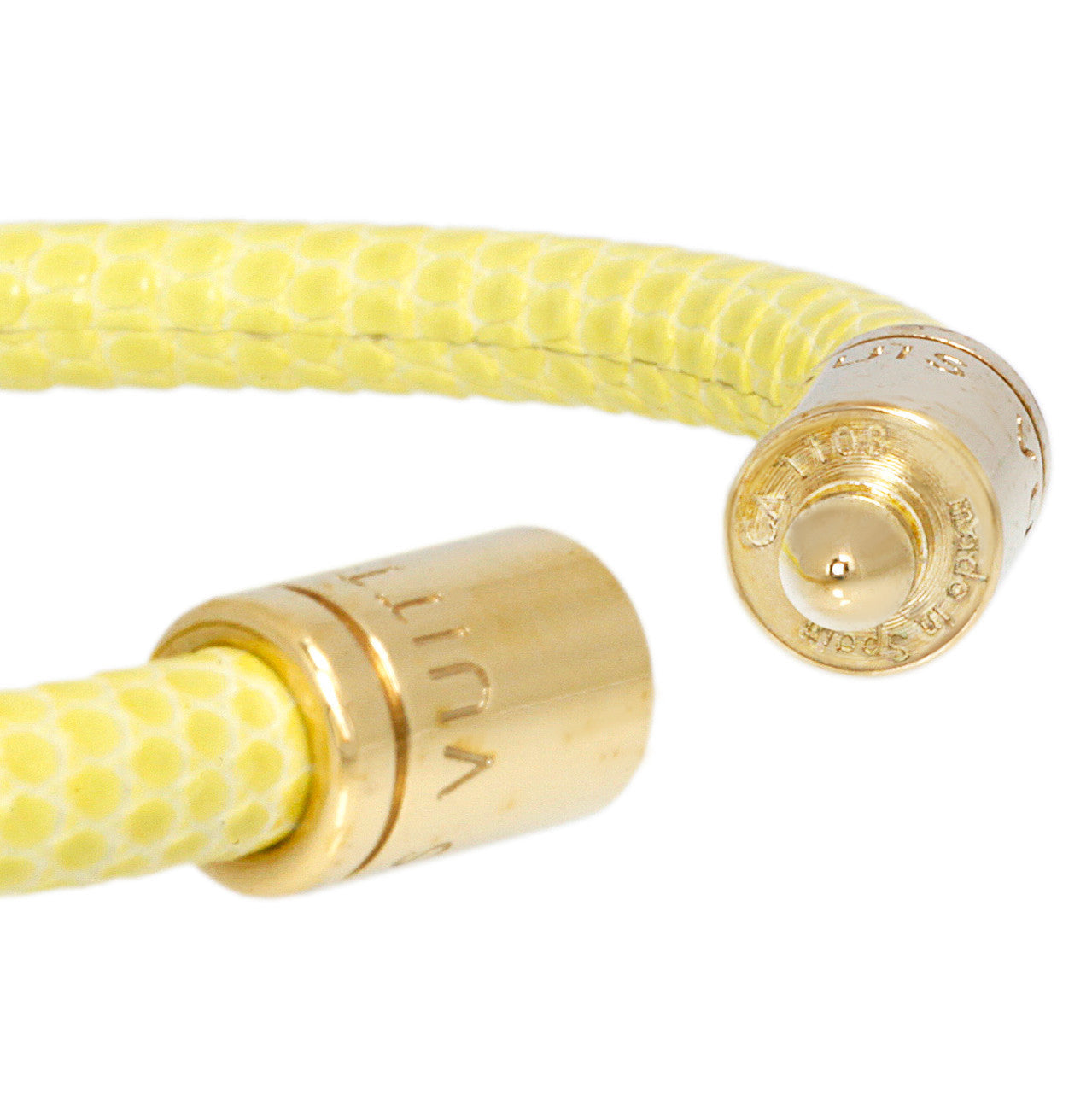 Exclusive Louis Vuitton Yellow Lizard Keep It Bracelet — Back View
