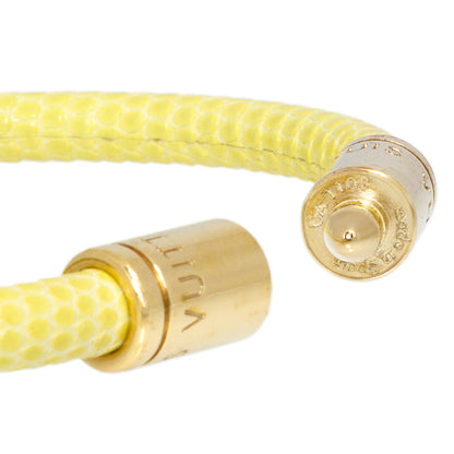 Exclusive Louis Vuitton Yellow Lizard Keep It Bracelet — Back View