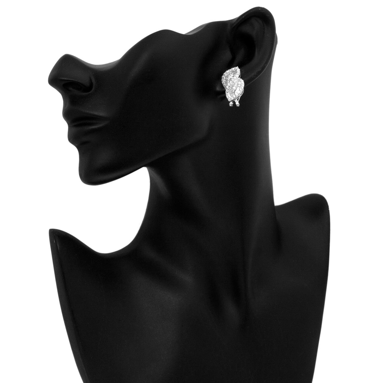 Exclusive 18K White Gold 3.08 Carat Diamond Baguette Earrings — Back View