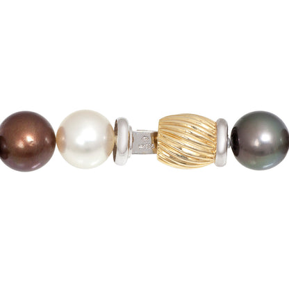 Exclusive 17" Tahitian Mixed Pearl Necklace — Side View