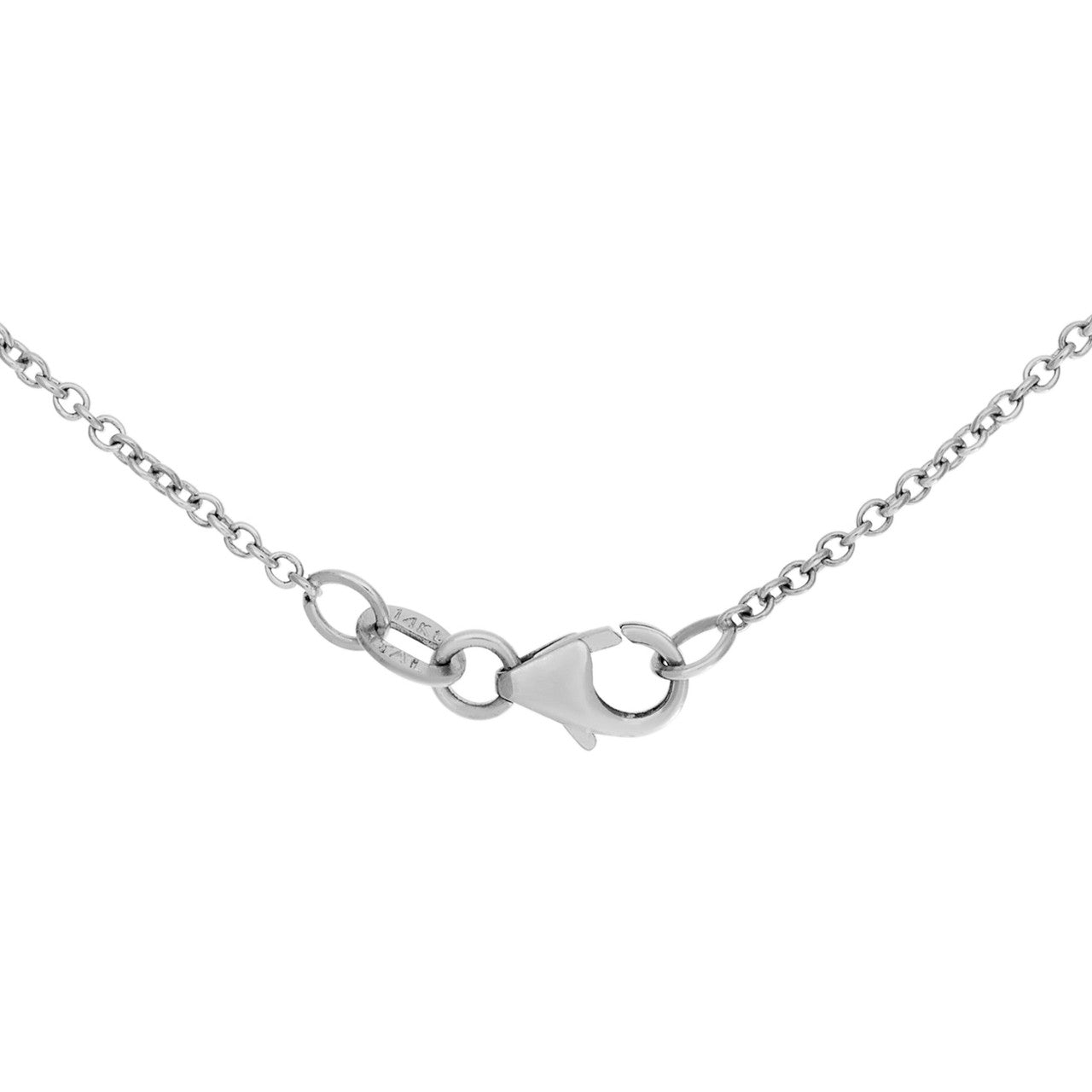 Exclusive 18K White Gold Black & White Diamond Cross Necklace — Back View
