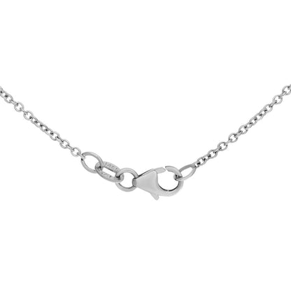 Exclusive 18K White Gold Black & White Diamond Cross Necklace — Back View