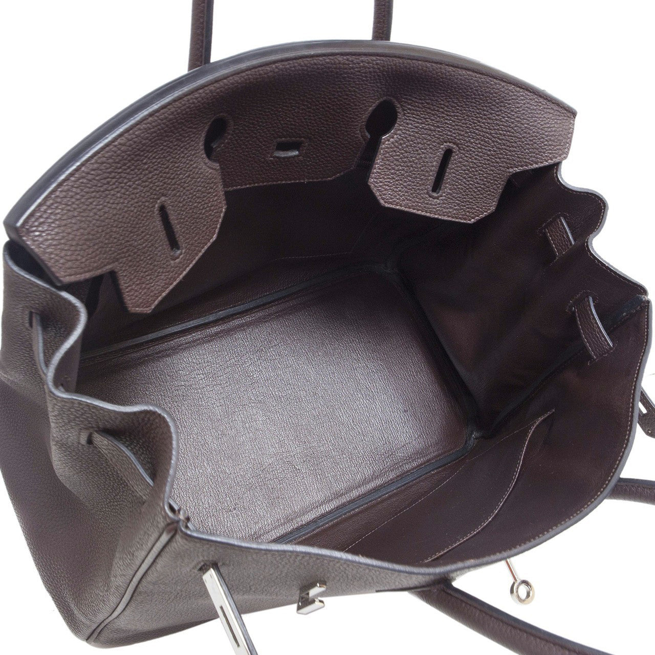 Exclusive Hermes Chocolate Togo Birkin 35 — Alternate View 8