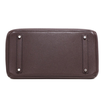 Exclusive Hermes Chocolate Togo Birkin 35 — Back View