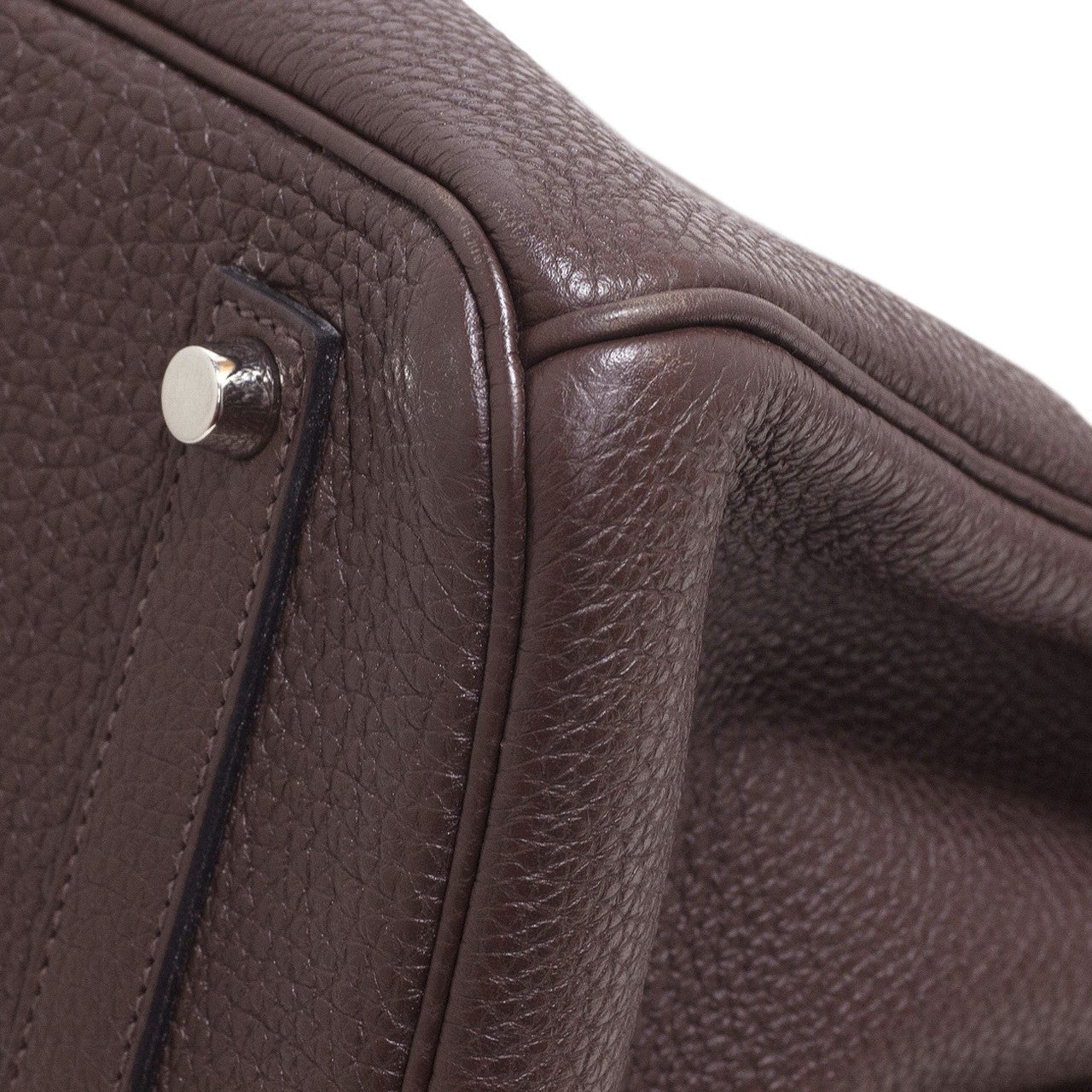 Exclusive Hermes Chocolate Togo Birkin 35 — Alternate View 11