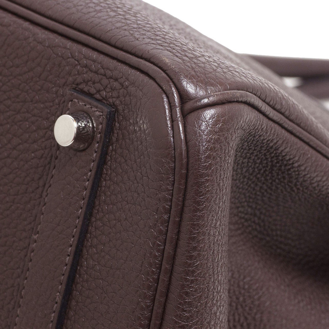 Exclusive Hermes Chocolate Togo Birkin 35 — Alternate View 9