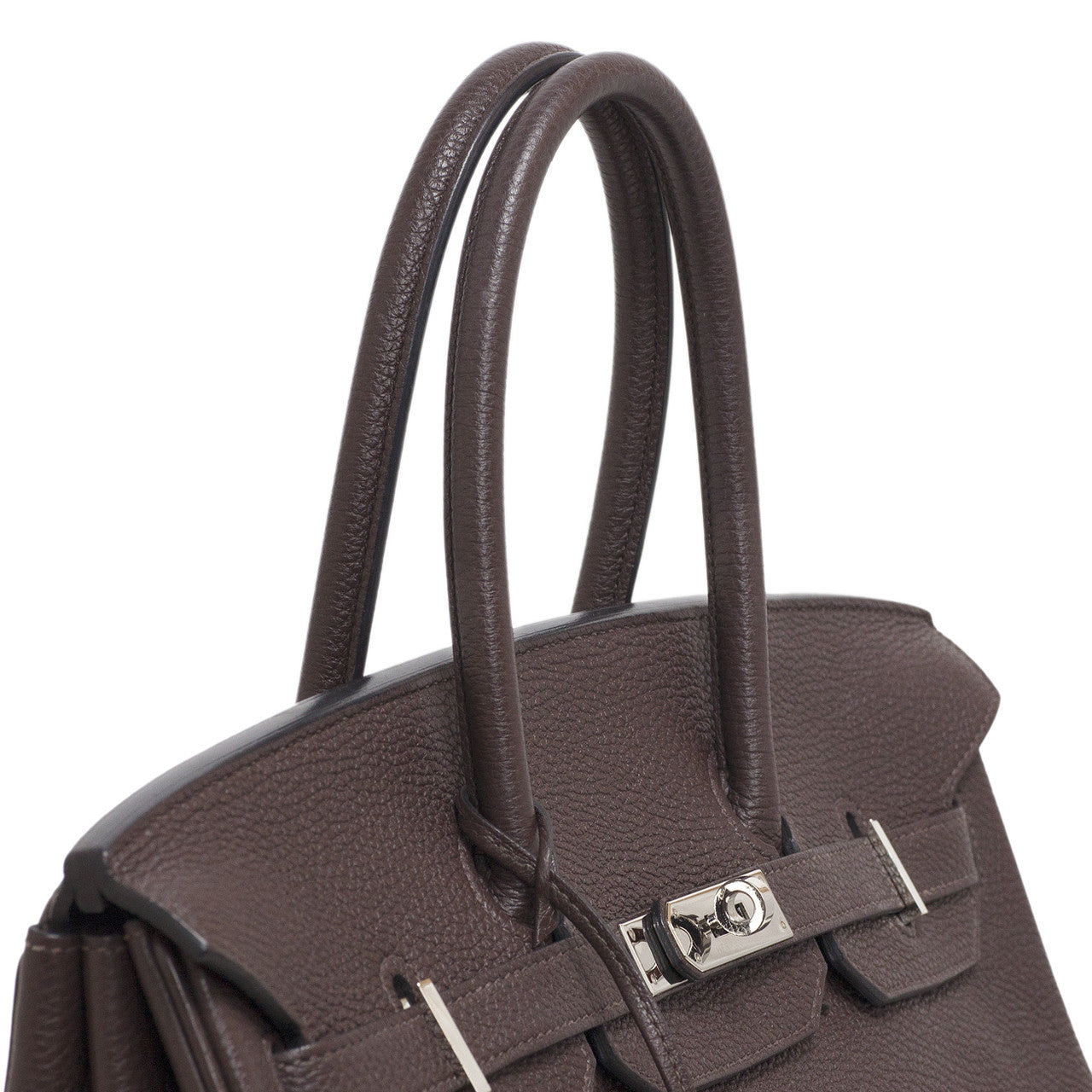 Exclusive Hermes Chocolate Togo Birkin 35 — Top View