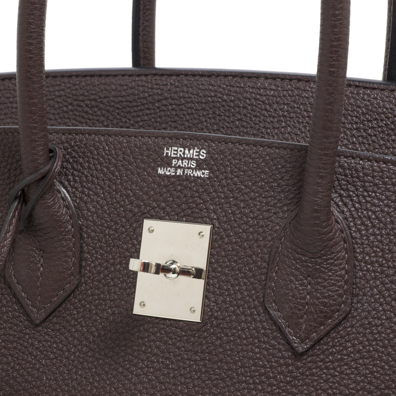 Exclusive Hermes Chocolate Togo Birkin 35 — Alternate View 10