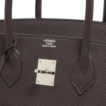 Exclusive Hermes Chocolate Togo Birkin 35 — Alternate View 10