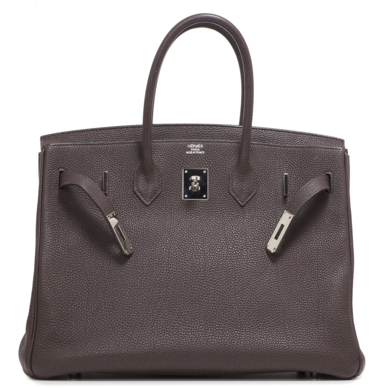 Exclusive Hermes Chocolate Togo Birkin 35 — Alternate View 16