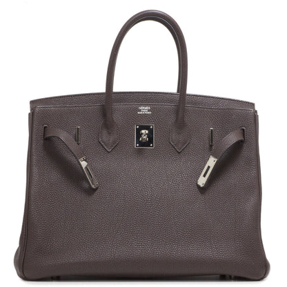 Exclusive Hermes Chocolate Togo Birkin 35 — Alternate View 16