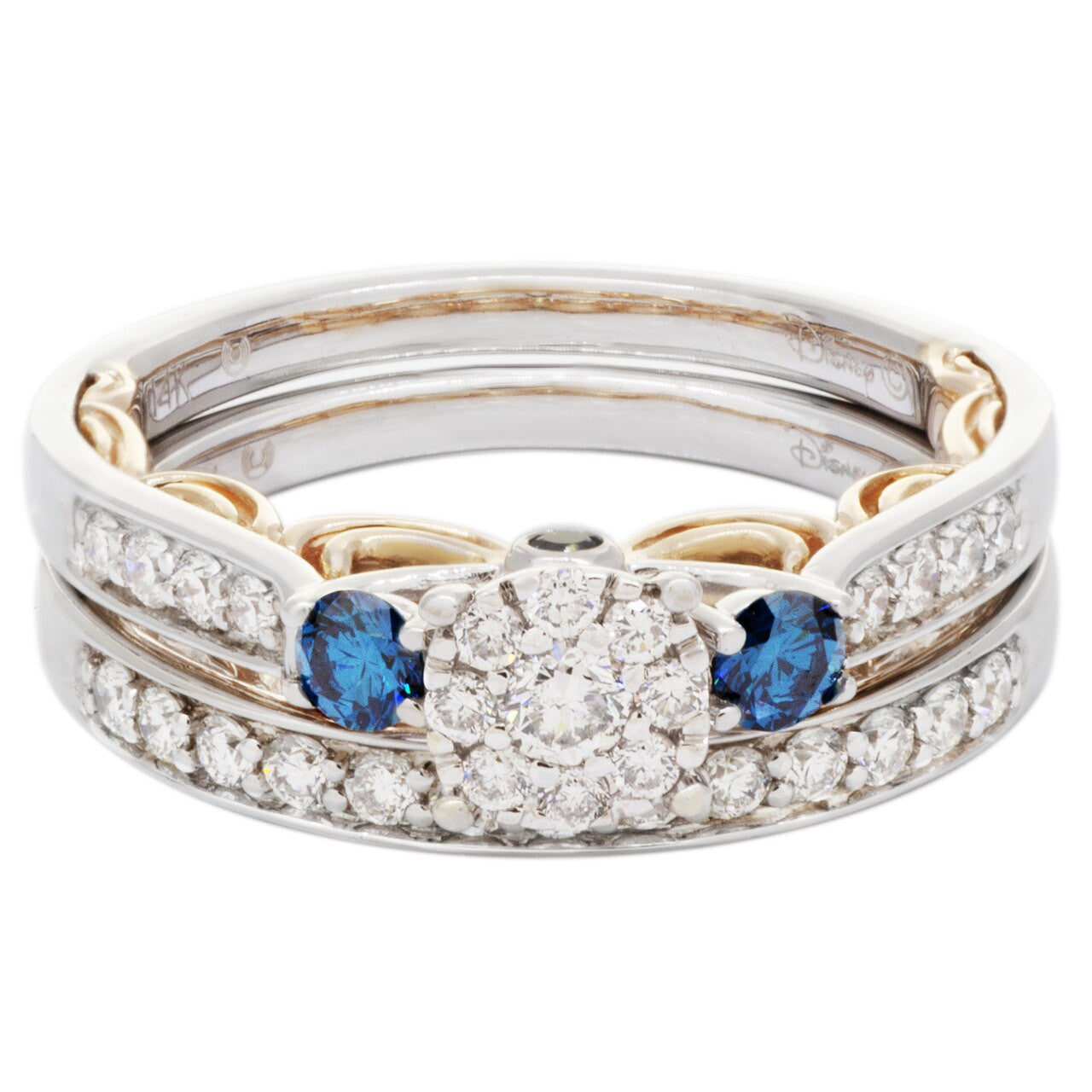 Exclusive Disney Enchanted 14K White & Rose Gold Cinderella  Diamond Bridal Set — Front View