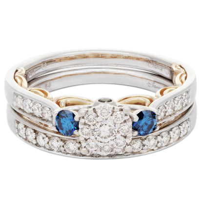 Exclusive Disney Enchanted 14K White & Rose Gold Cinderella  Diamond Bridal Set — Front View