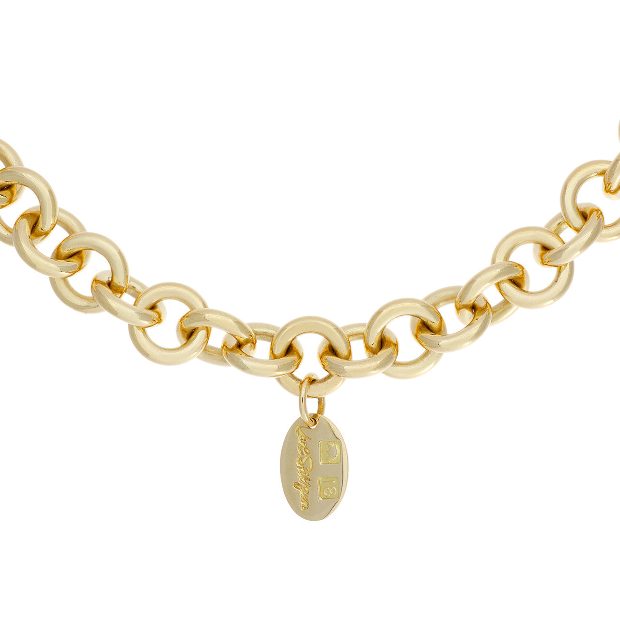 Exclusive 18K Yellow Gold Diamond Vintage Stittgen Toggle Necklace — Back View