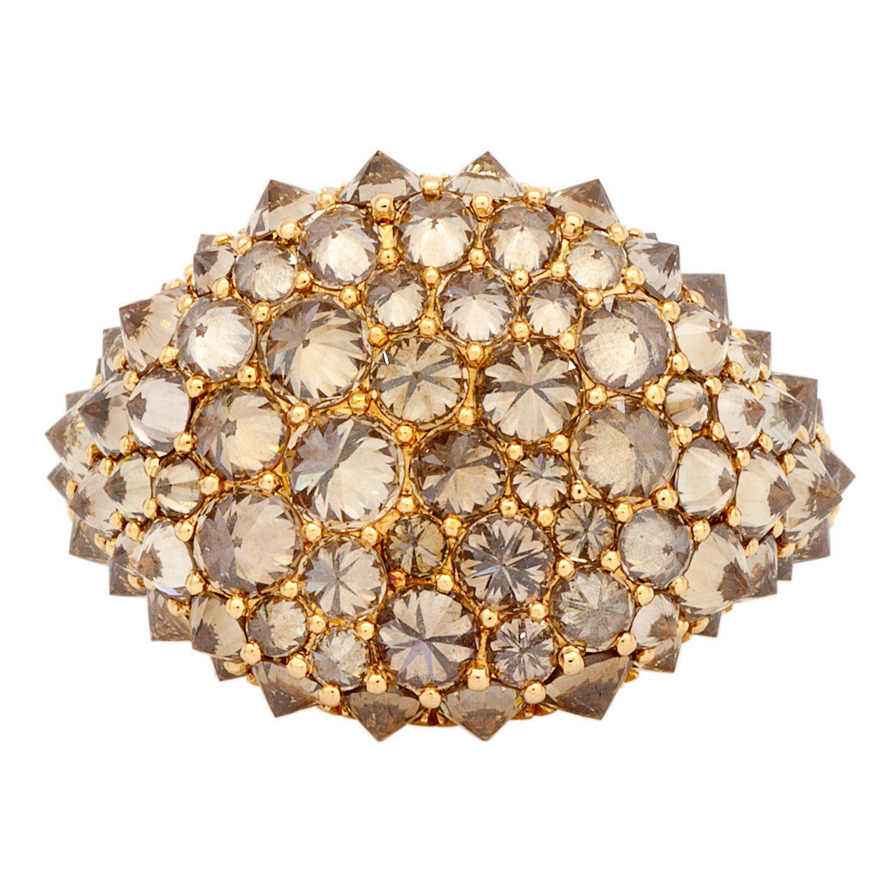 Exclusive David Yurman 18K Rose Gold & Cognac Diamond Signature Pinky Ring — Front View