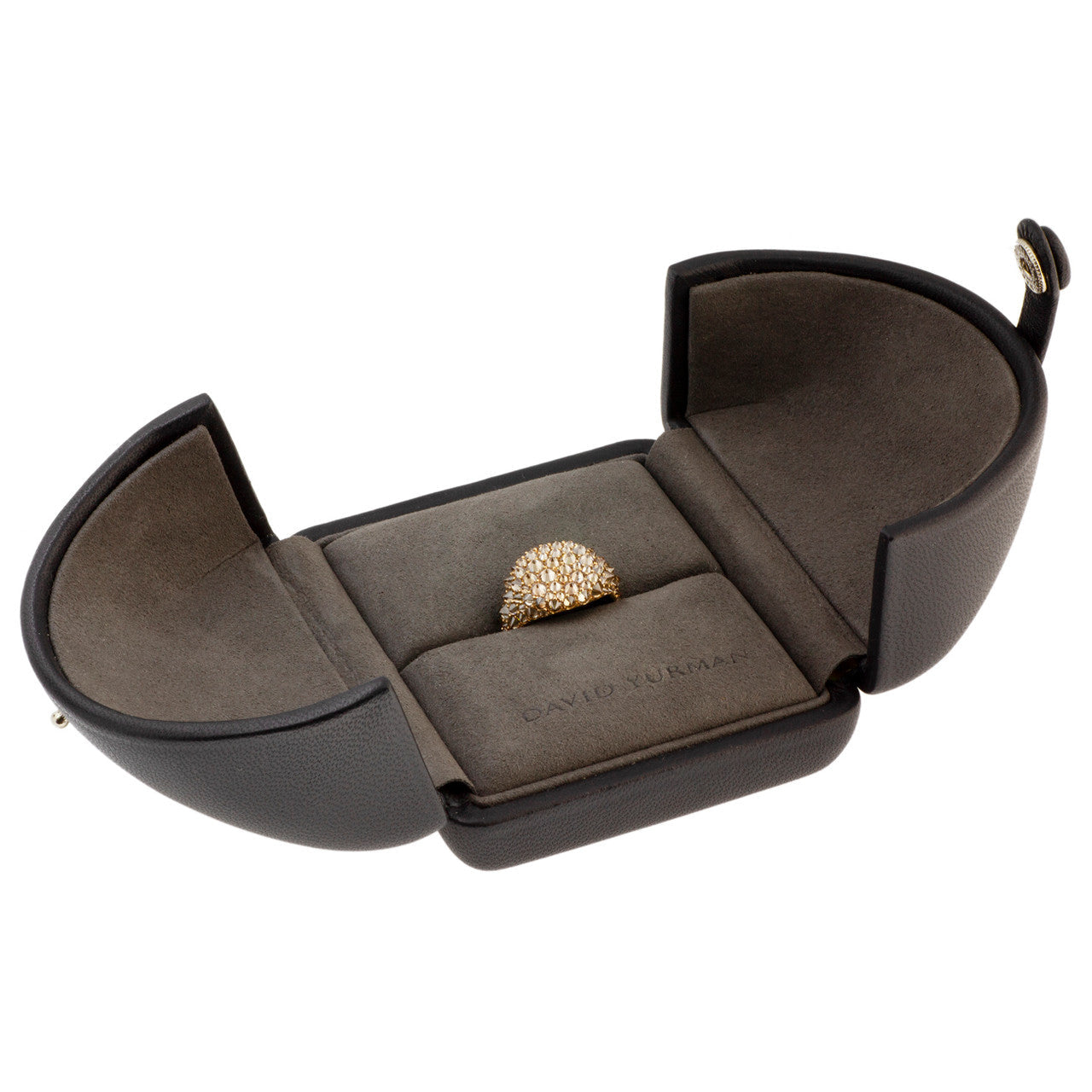 Exclusive David Yurman 18K Rose Gold & Cognac Diamond Signature Pinky Ring — Detail View
