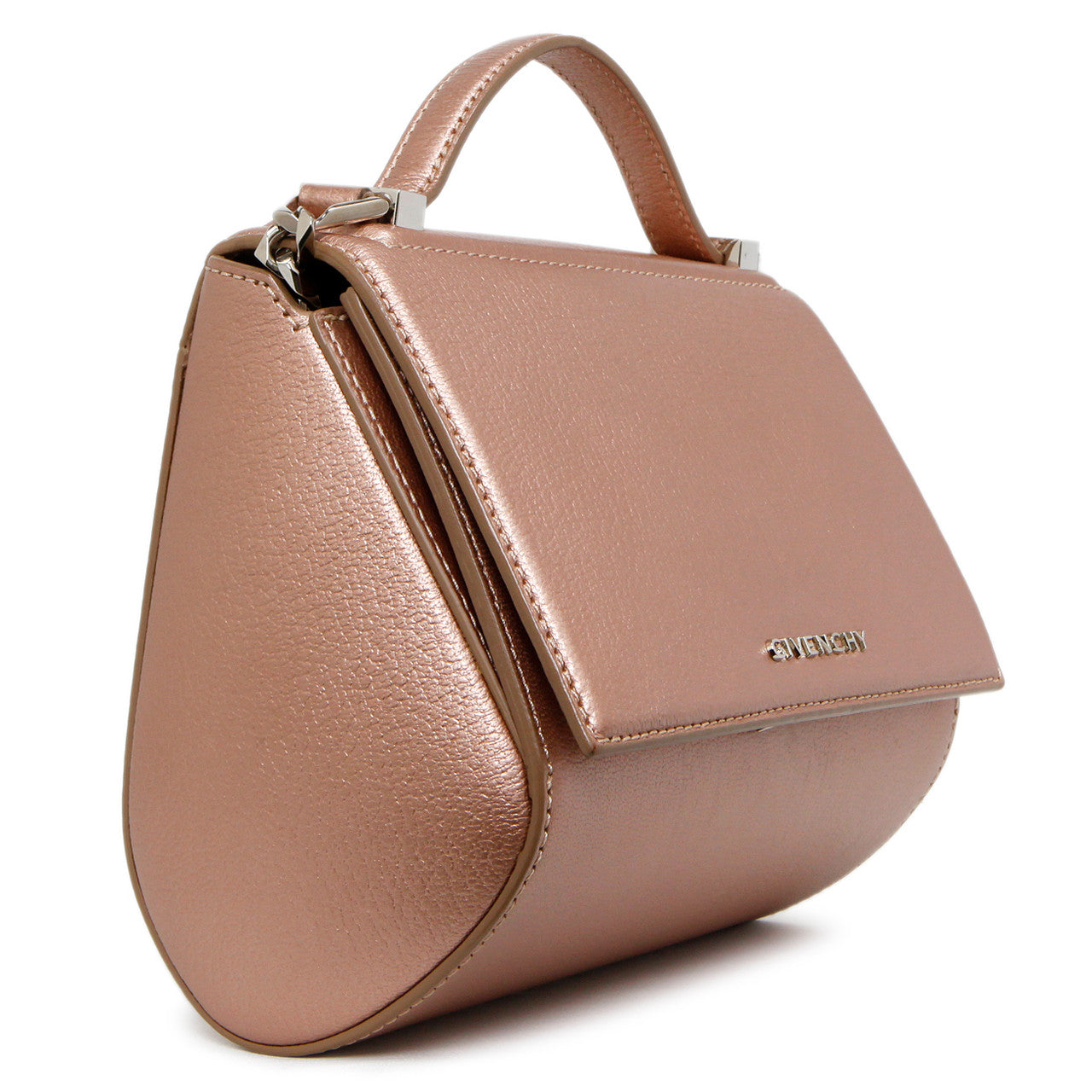 Exclusive Givenchy Rose Gold Calfskin Mini Pandora Box Chain Crossbody — Top View