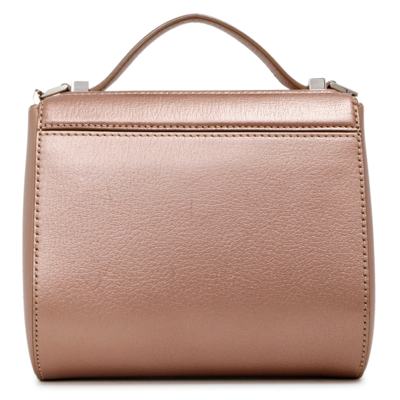 Exclusive Givenchy Rose Gold Calfskin Mini Pandora Box Chain Crossbody — Back View