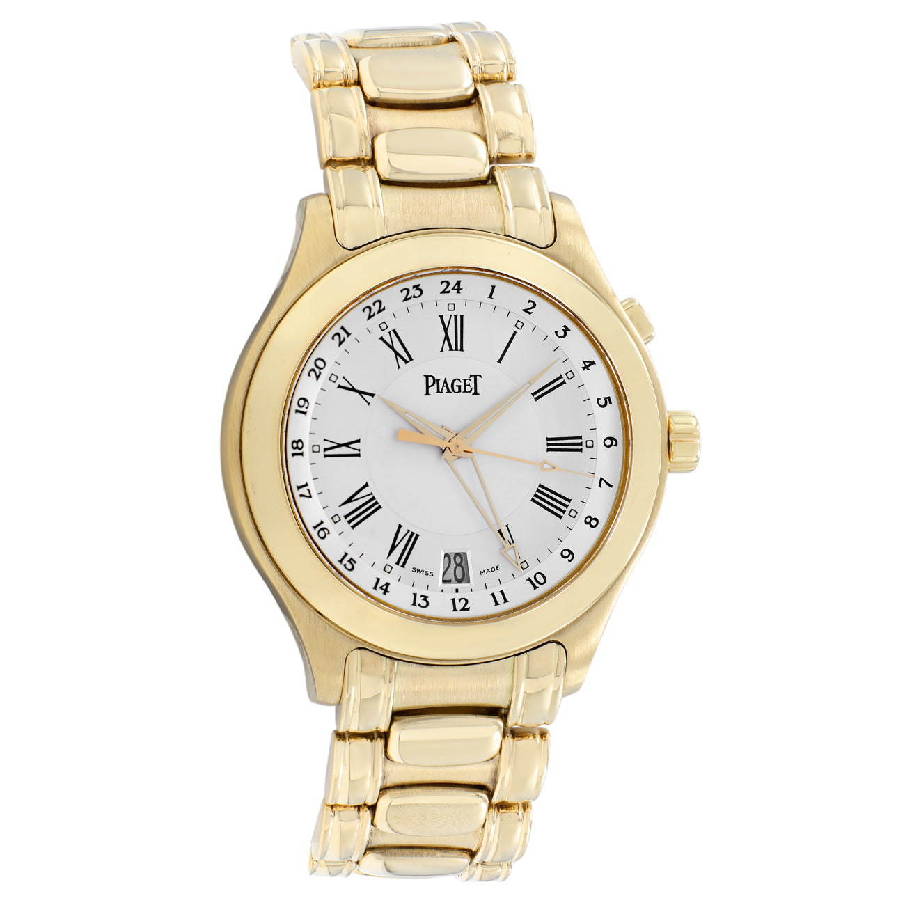 Exclusive Piaget 18K Yellow Gold Citea GMT Dual Time 26021 — Front View