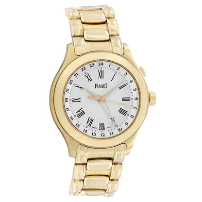 Exclusive Piaget 18K Yellow Gold Citea GMT Dual Time 26021 — Front View