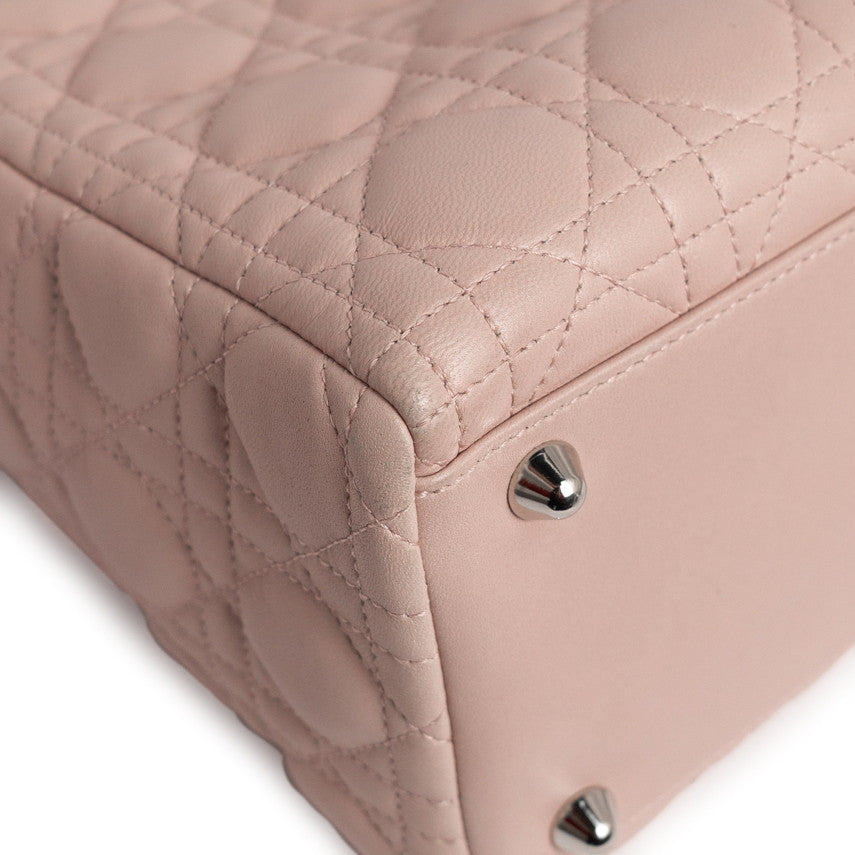 Exclusive Christian Dior Pink Lambskin Cannage Large Lady  Dior — Back View