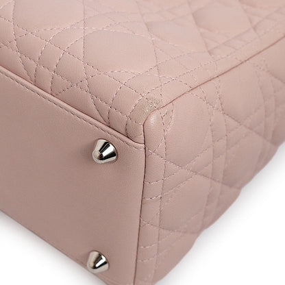 Exclusive Christian Dior Pink Lambskin Cannage Large Lady  Dior — Lifestyle View