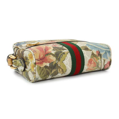 Exclusive Gucci GG Supreme Monogram Water Flora Web Mini Ophidia Shoulder Bag — Top View