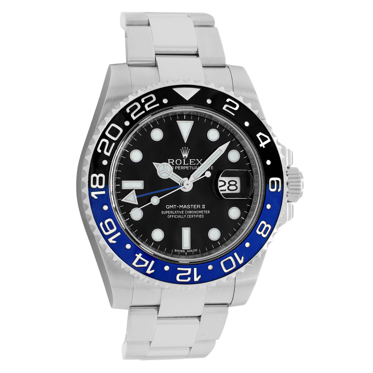 Exclusive Rolex Stainless Steel GMT Master II Batman 116710BLNR — Front View