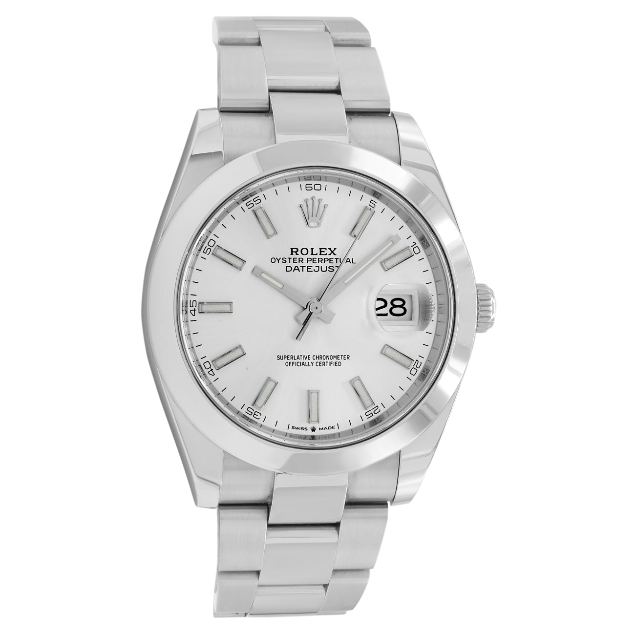 Exclusive Rolex Stainless Steel Datejust 41 126300 — Front View