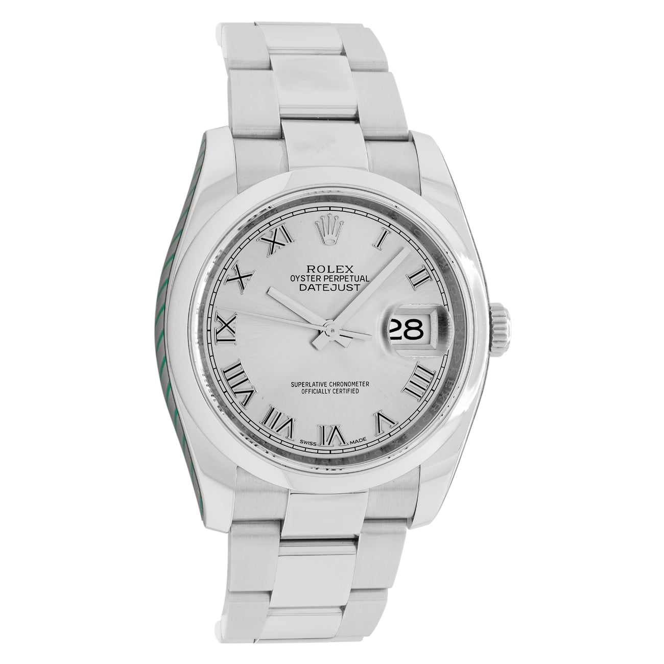 Exclusive Rolex Stainless Steel Datejust 36 116200 — Front View