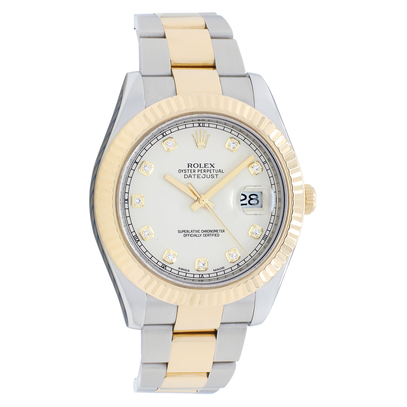 Exclusive Rolex Stainless Steel 18K Yellow Gold Datejust II 116333 — Front View