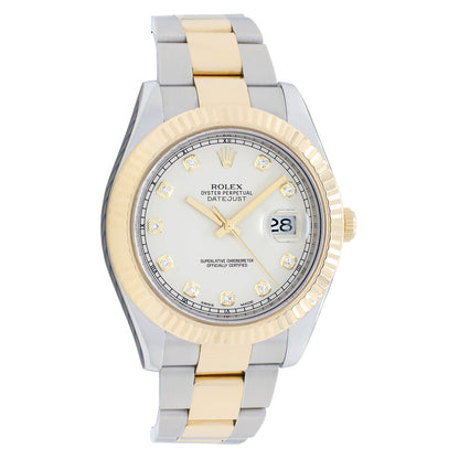Exclusive Rolex Stainless Steel 18K Yellow Gold Datejust II 116333 — Front View
