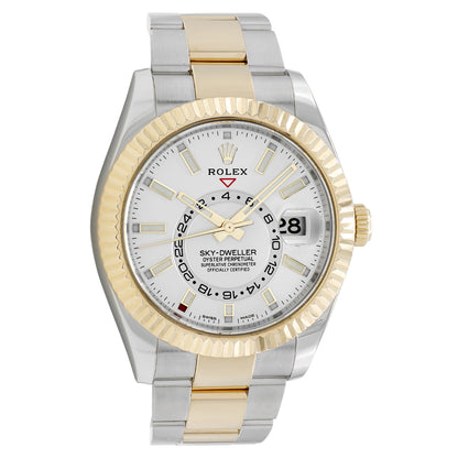 Exclusive Rolex 18K Yellow Gold Stainless Steel Sky-Dweller 326933 — Front View
