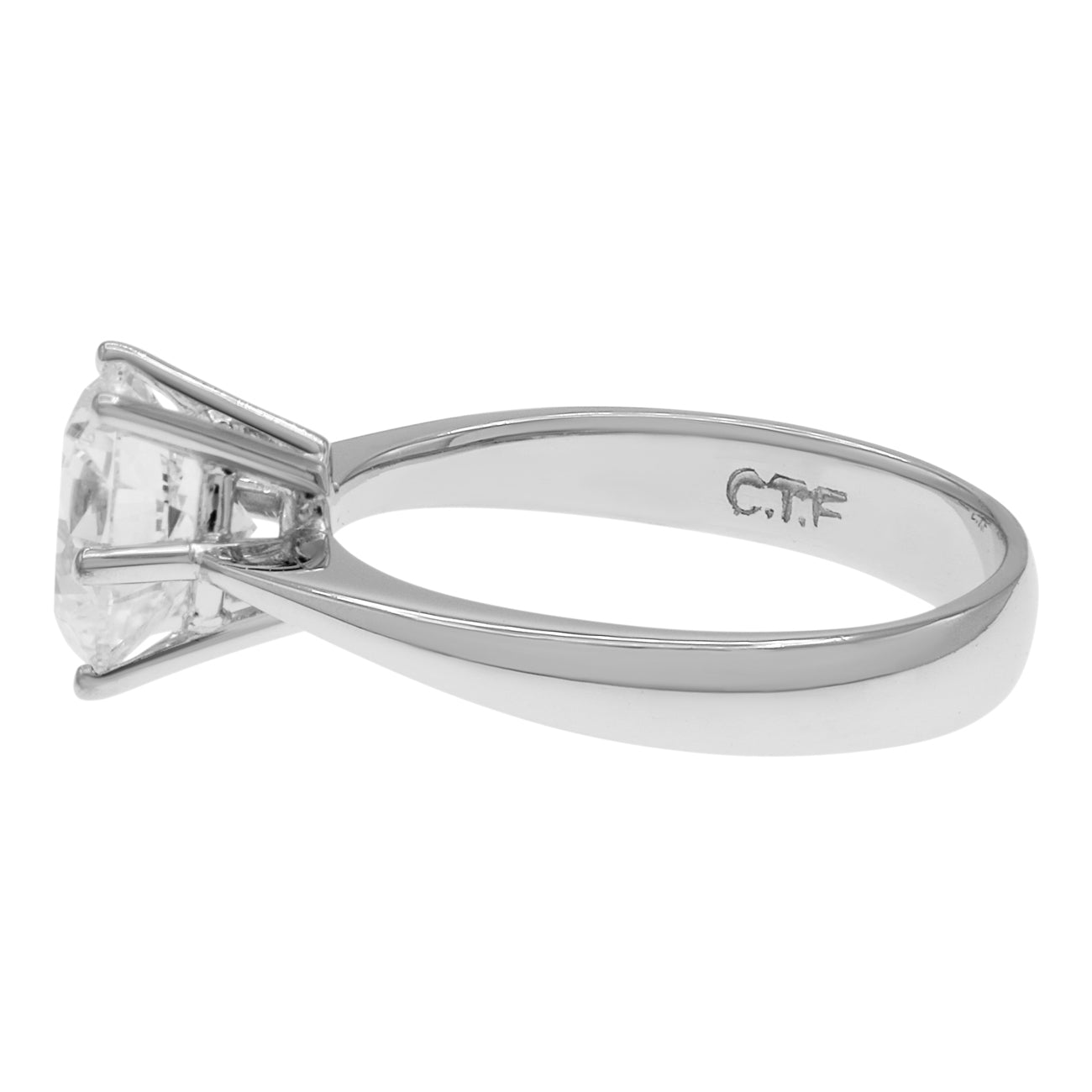 Exclusive 18K White Gold 1.58 Carat Solitaire Diamond Ring — 3.5 — Side View