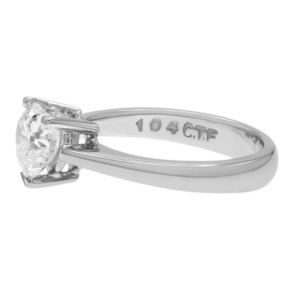Exclusive 18K White Gold 1.04 Carat Heart Shaped Diamond Solitaire Ring — Back View