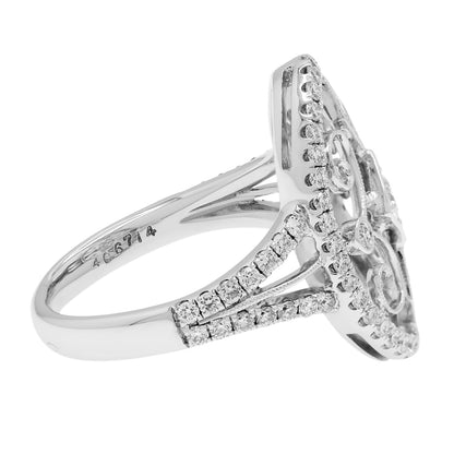 Exclusive 18K White Gold 0.74 Carat Diamond Ring — 4.75 — Back View