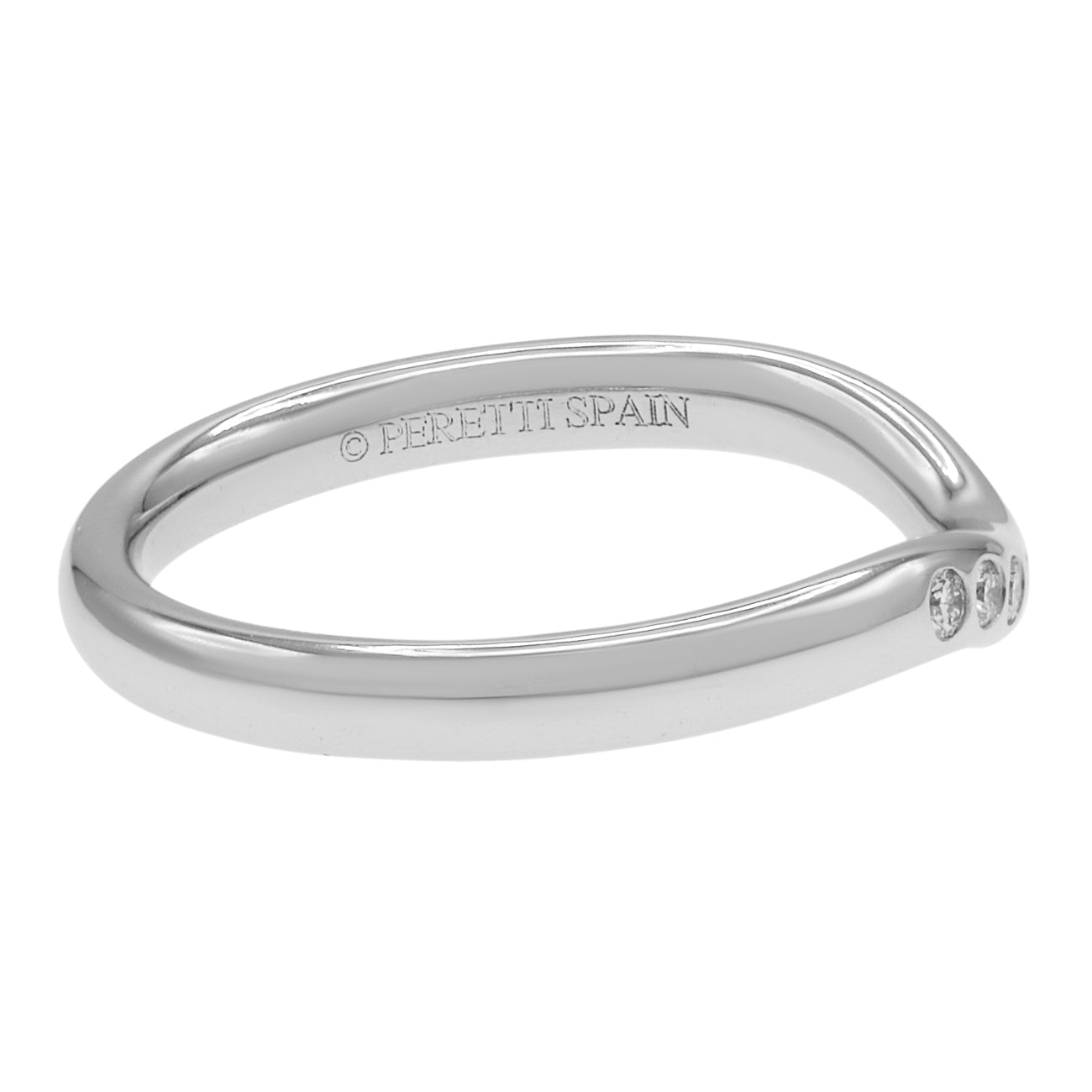 Exclusive Tiffany & Co. Platinum Diamond Elsa Peretti Wedding Band Ring — Back View