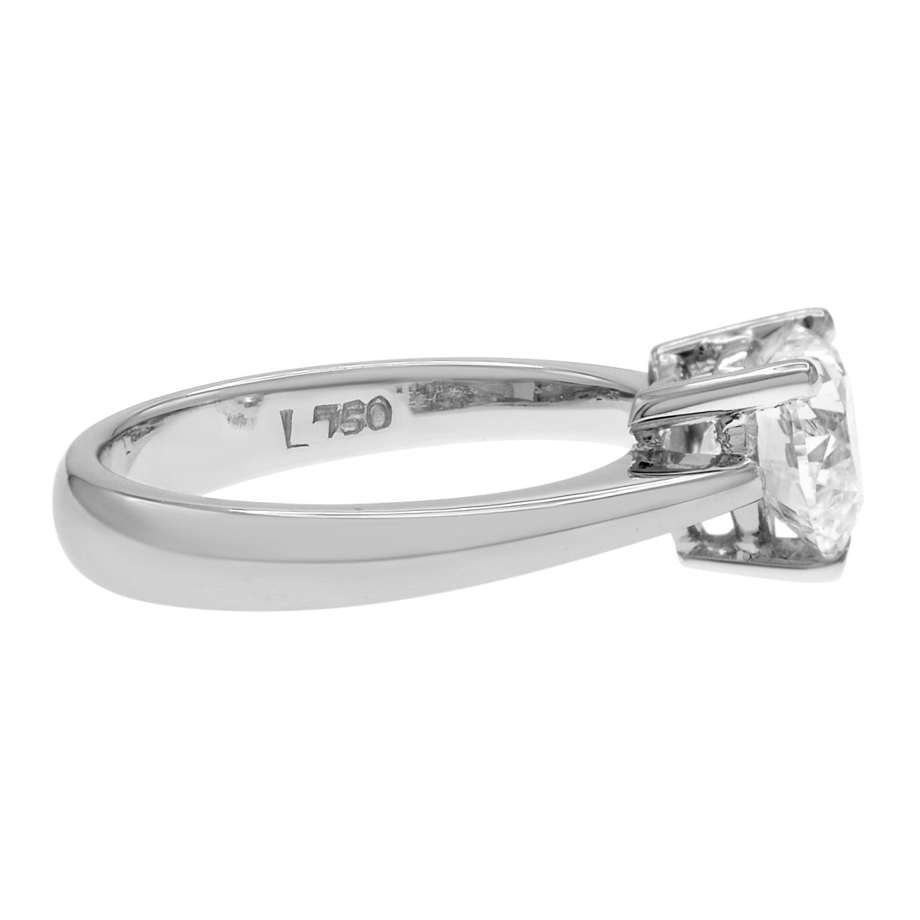 Exclusive 18K White Gold 1.04 Carat Heart Shaped Diamond Solitaire Ring — Side View