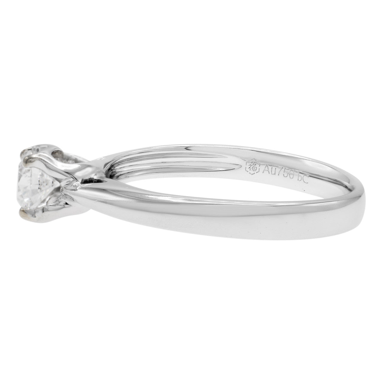 Exclusive 18K White Gold 0.30 Carat Diamond Solitaire Ring — 3.5 — Side View